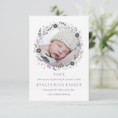 Faire-part Couronne florale moderne pour annonce de naissance (Debout devant)