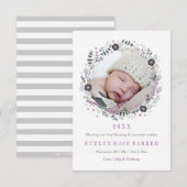 Faire-part Couronne florale moderne pour annonce de naissance (Devant / Derrière)