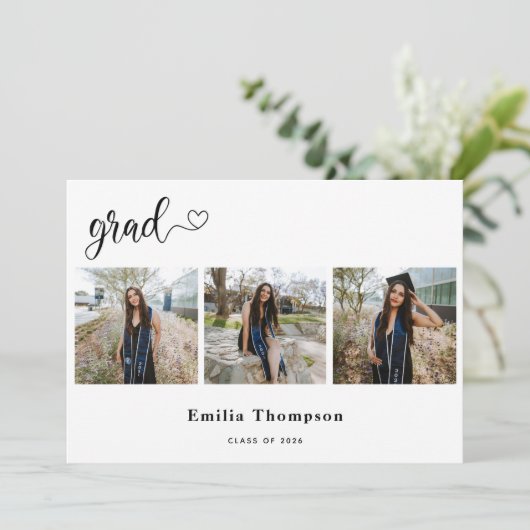 Faire-part Cours de calligraphie moderne 3 photo collage (Debout devant)