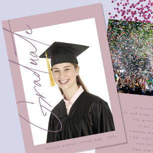 Faire-part Coutume Purple Lilac Photo Graduation de l'école s