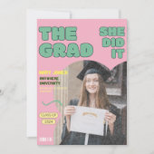 Faire-part Couverture de magazine de photo de remise de diplô (Devant)