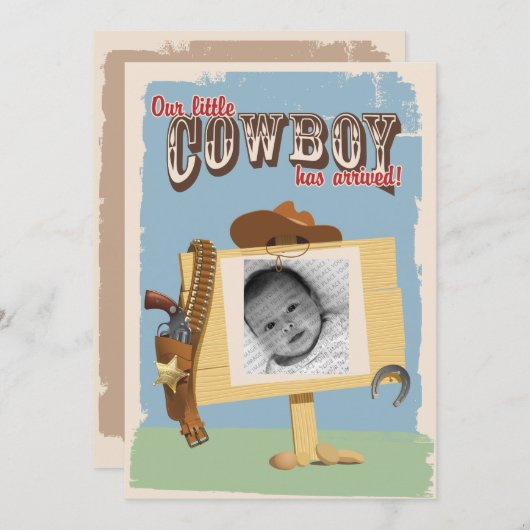 Faire-part Cowboy (Devant / Derrière)