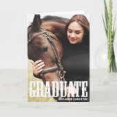 Faire-part Cowgirl Graduation Photo Pays Diplômé Plié (Devant)