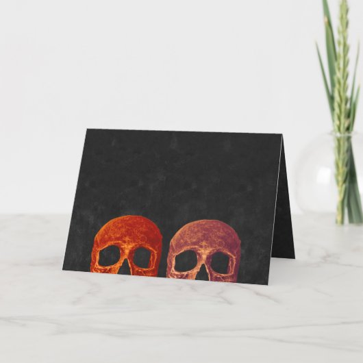 Faire-part Crâne gothique Orange Noir Halloween Enregistrer l (Dos)