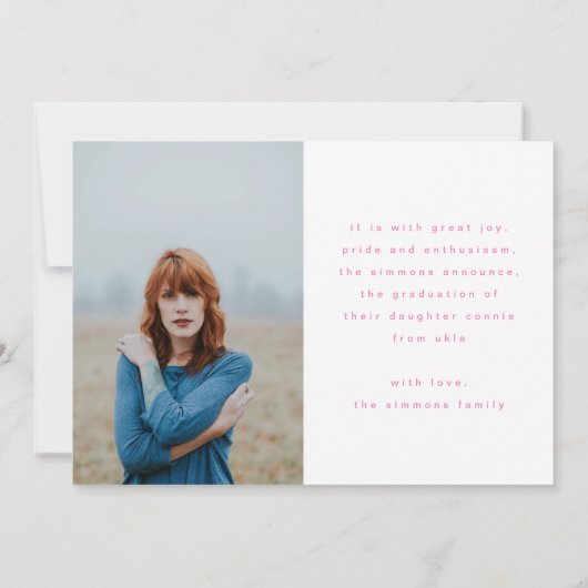 Faire-part Création Script Designer Grad Grad Grad Deux Photo (Dos)