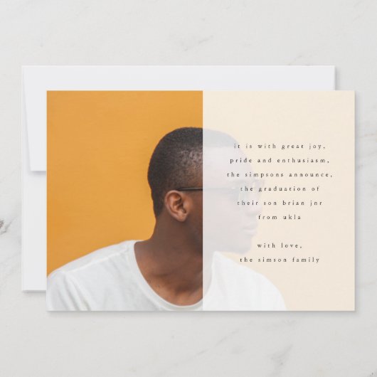 Faire-part Création Script Designer Grad Grad Grad Deux Photo (Dos)