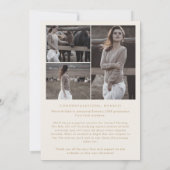 Faire-part Crème Arc Boho Moderne Elle L'A Fait Diplôme Photo (Dos)