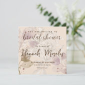 Faire-part Crème Brown Floral Elegance Fête des mariées (Debout devant)