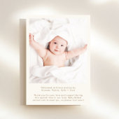 Faire-part Crème d'accueil moderne Gold 4 Photo Naissance