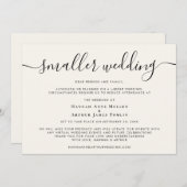 Faire-part Crème de script Mariage de taille réduite (Devant / Derrière)