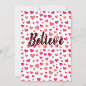 Faire-part Croire Typographie Aquarelle Coeurs Art Annonce (Devant)