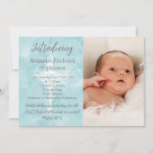 Faire-part Croix de la Bible Bleue Bébé Photo naissance (Devant)