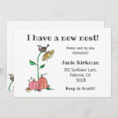 Faire-part Crow dans le nid avec Citrouilles automne nouvelle (Devant / Derrière)