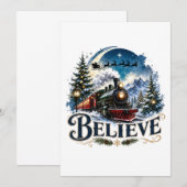Faire-part Croyez au train de Noël (Devant / Derrière)