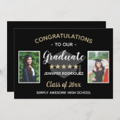 Faire-part Custom 2 Photo Félicitations aux diplômés (Devant / Derrière)