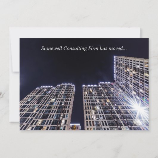 Faire-part Custom Company Office Building Business Moving (Devant)