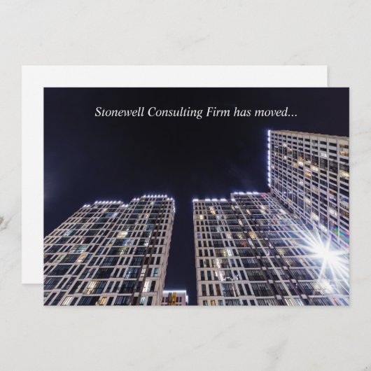 Faire-part Custom Company Office Building Business Moving (Devant / Derrière)