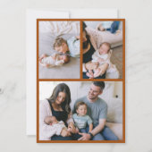 Faire-part Custom Terracotta Bow Wavy Boho Collage bébé naiss (Dos)