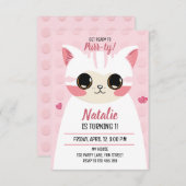 Faire-part Cute cat first birthday (Devant / Derrière)