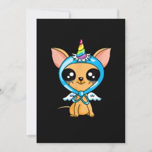 Faire-part Cute Chihuahua Unicorn Chiot Enfants et Chien Anim