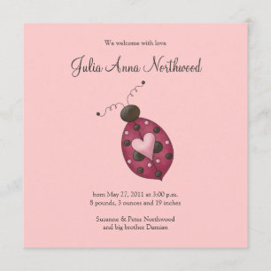 Faire-part Cute comme un bug ・ Cerise Ladybug