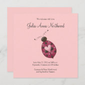 Faire-part Cute comme un bug ・ Cerise Ladybug (Devant / Derrière)