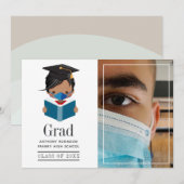 Faire-part Cute Covid-19 Boy Graduation Photo (Devant / Derrière)