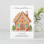 Faire-part Cute Gingerbread Maison Nouvelle Adresse Holiday M (Debout devant)