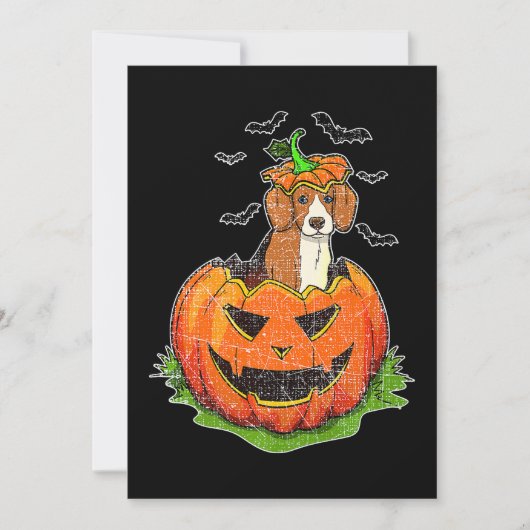 Faire-part Cute Halloween Beagle Dog (Devant)