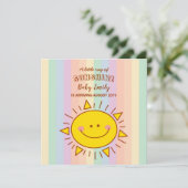Faire-part Cute Kawaii Little Rainbow Sunshine Baby Arrivée (Debout devant)