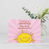 Faire-part Cute Little Ray of Sunshine Rose Baby Arrival (Debout devant)