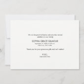 Faire-part Cute Moderne Merci superposer bébé fille photo (Dos)