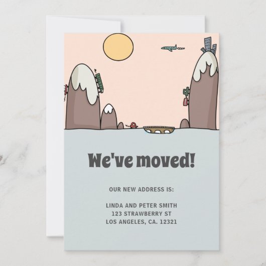 Faire-part Cute Moderne Nouvelle Adresse Big Move (Devant)