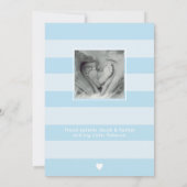 Faire-part Cute Oh Boy Blue Heart Collage Photo Naissance (Dos)
