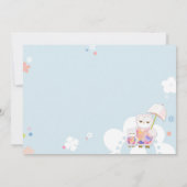 Faire-part Cute Owls Blue Baby Boy Photo Naissance (Dos)