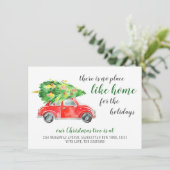 Faire-part Cute Red Christmas Farm Camion Rustic Moving (Debout devant)