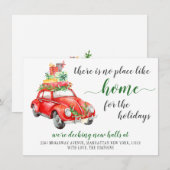 Faire-part Cute Red Christmas Farm Camion Rustic Moving (Devant / Derrière)