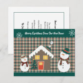 Faire-part Cute Snowmen et Cosy Maison de vacances Déménageme (Devant / Derrière)