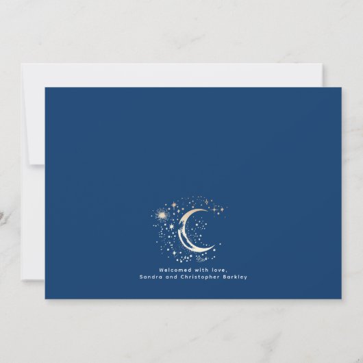 Faire-part Cute Stars Lune Celestial Nouveau-né Photo Naissan (Dos)