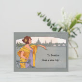 faire-part cycliste féminine (Debout devant)