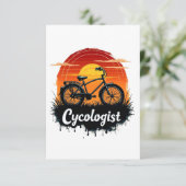 Faire-part Cycologiste Aventure à vélo : Tir graphique au cou (Debout devant)