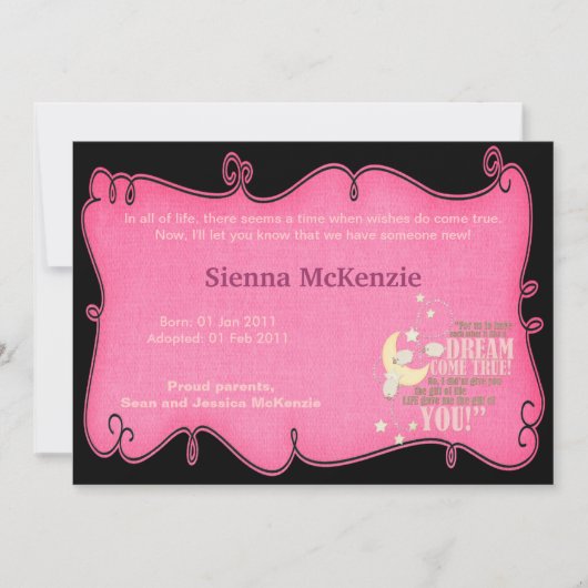 Faire-part d'adoption (Devant)