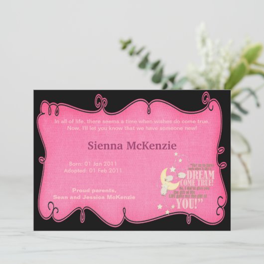 Faire-part d'adoption (Debout devant)