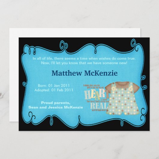 Faire-part d'adoption (Devant / Derrière)