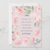Faire-part d'adoption Blush rose Floral (Dos)