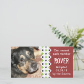 Faire-part d'adoption chien/chiot (Debout devant)