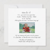 Faire-part d'adoption chinoise pour garçons (Dos)