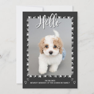 Faire-part d'adoption de chien chiot moderne