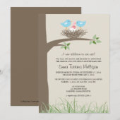 Faire-part d'adoption de couple gay Nid d'oiseau b (Devant / Derrière)