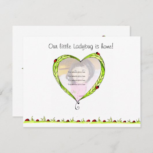 Faire-part d'adoption de Ladybug (Devant / Derrière)